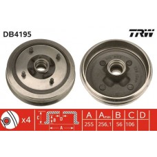 DB4195 TRW Гальмівний барабан
