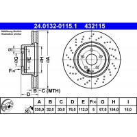 24.0132-0115.1 ATE Гальмівний диск