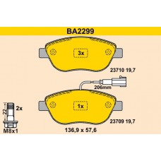 BA2299 BARUM Комплект гальмівних колодок дисковий гальм