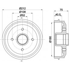8DT 355 301-311 HELLA PAGID Гальмівний барабан