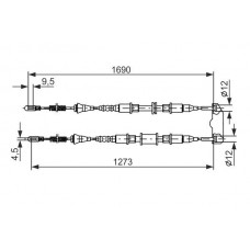1 987 477 129 BOSCH Тросик, cтояночный тормоз