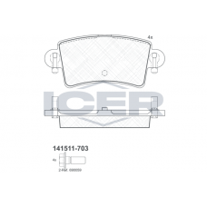 141511-703 ICER Комплект гальмівних колодок дисковий гальм
