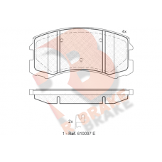 RB1618 R BRAKE Комплект гальмівних колодок дисковий гальм
