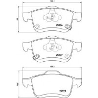 P 23 155 BREMBO Комплект гальмівних колодок дисковий гальм