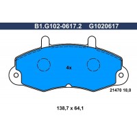 B1.G102-0617.2 GALFER Комплект гальмівних колодок дисковий гальм