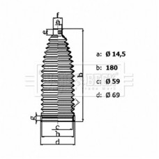 BSG3487 BORG & BECK Комплект пильника рульове управління