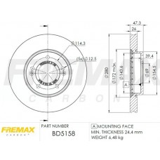 BD-5158 FREMAX Гальмівний диск