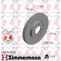 430.1473.20 ZIMMERMANN Гальмівний диск