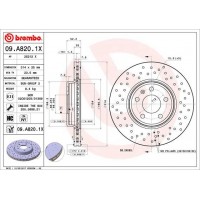 09.A820.1X BREMBO Гальмівний диск