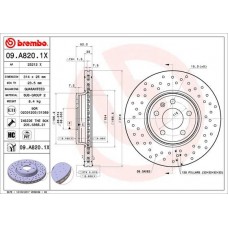 09.A820.1X BREMBO Гальмівний диск
