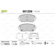 601299 VALEO КомплеК т гальмівних колодок, дискове гальмо