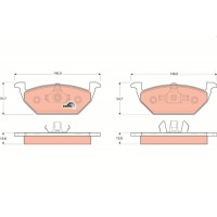 GDB1357 TRW Комплект гальмівних колодок дисковий гальм