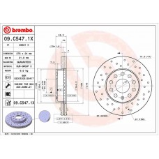 09.C547.1X BREMBO Гальмівний диск