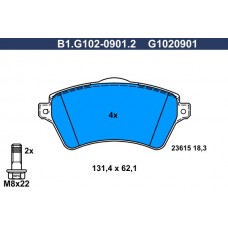 B1.G102-0901.2 GALFER Комплект гальмівних колодок дисковий гальм