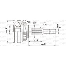 CVJ5048.10 OPEN PARTS Шарнирный комплект, Привідний вал