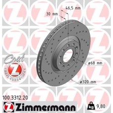100.3312.20 ZIMMERMANN Гальмівний диск