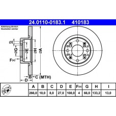24.0110-0183.1 ATE Гальмівний диск