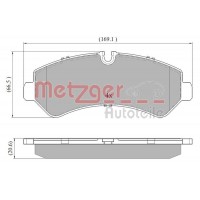 1170948 METZGER Комплект гальмівних колодок дисковий гальм