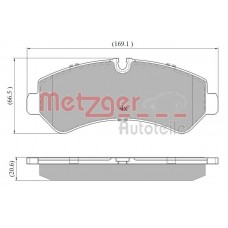 1170948 METZGER Комплект гальмівних колодок дисковий гальм