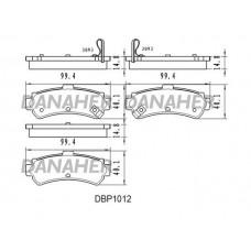 DBP1012 DANAHER Комплект гальмівних колодок дисковий гальм