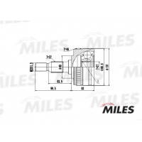 GA20244 MILES Шарнирный комплект, Привідний вал