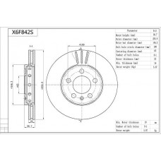 X6F842S AISIN Гальмівний диск