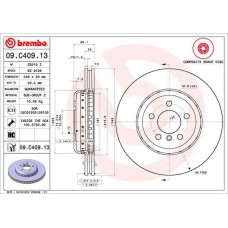 09.C409.13 BREMBO Гальмівний диск