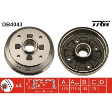 DB4043 TRW Гальмівний барабан