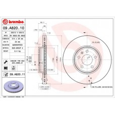 09.A820.11 BREMBO Гальмівний диск