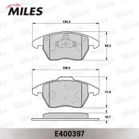 E400397 MILES Комплект гальмівних колодок дисковий гальм