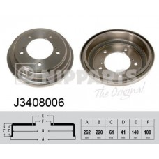 J3408006 NIPPARTS Гальмівний барабан