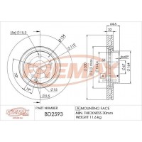 BD2593 FREMAX BRAKE DISC HIGH CARBON