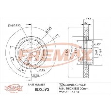 BD2593 FREMAX BRAKE DISC HIGH CARBON