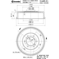 14.A676.10 BREMBO Гальмівний барабан