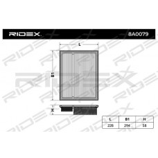 8A0079 RIDEX Повітряний фільтр
