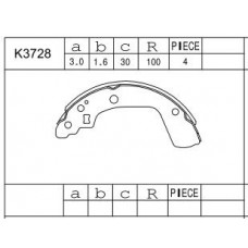 K3728 ASIMCO Комплект гальмівних колодок