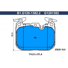B1.G120-1382.2 GALFER Комплект гальмівних колодок дисковий гальм