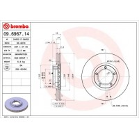 09.6967.14 BREMBO Гальмівний диск