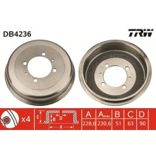 DB4236 TRW Гальмівний барабан