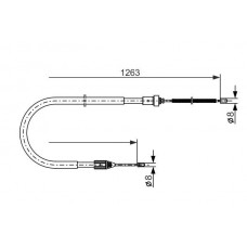 1 987 477 642 BOSCH Тросик, cтояночный тормоз