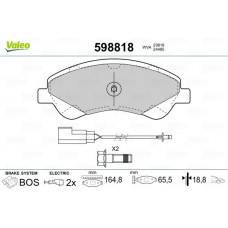 598818 VALEO Комплект гальмівних колодок дисковий гальм