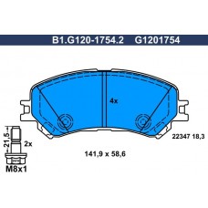 B1.G120-1754.2 GALFER Комплект гальмівних колодок дисковий гальм