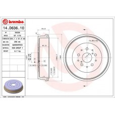 14.D636.10 BREMBO Гальмівний барабан