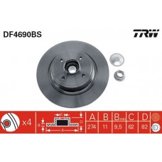 DF4690BS TRW Гальмівний диск