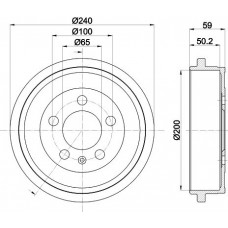 8DT 355 300-371 HELLA PAGID Гальмівний барабан