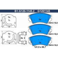 B1.G120-1145.2 GALFER Комплект гальмівних колодок дисковий гальм