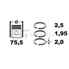 R1009350 ET ENGINETEAM Комплект поршневих кілець