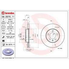 09.D570.11 BREMBO Гальмівний диск