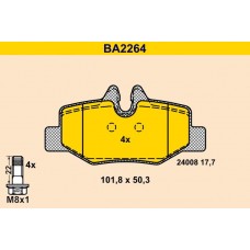 BA2264 BARUM Комплект гальмівних колодок дисковий гальм