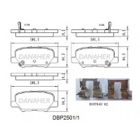 DBP2501/1 DANAHER Комплект гальмівних колодок дисковий гальм
